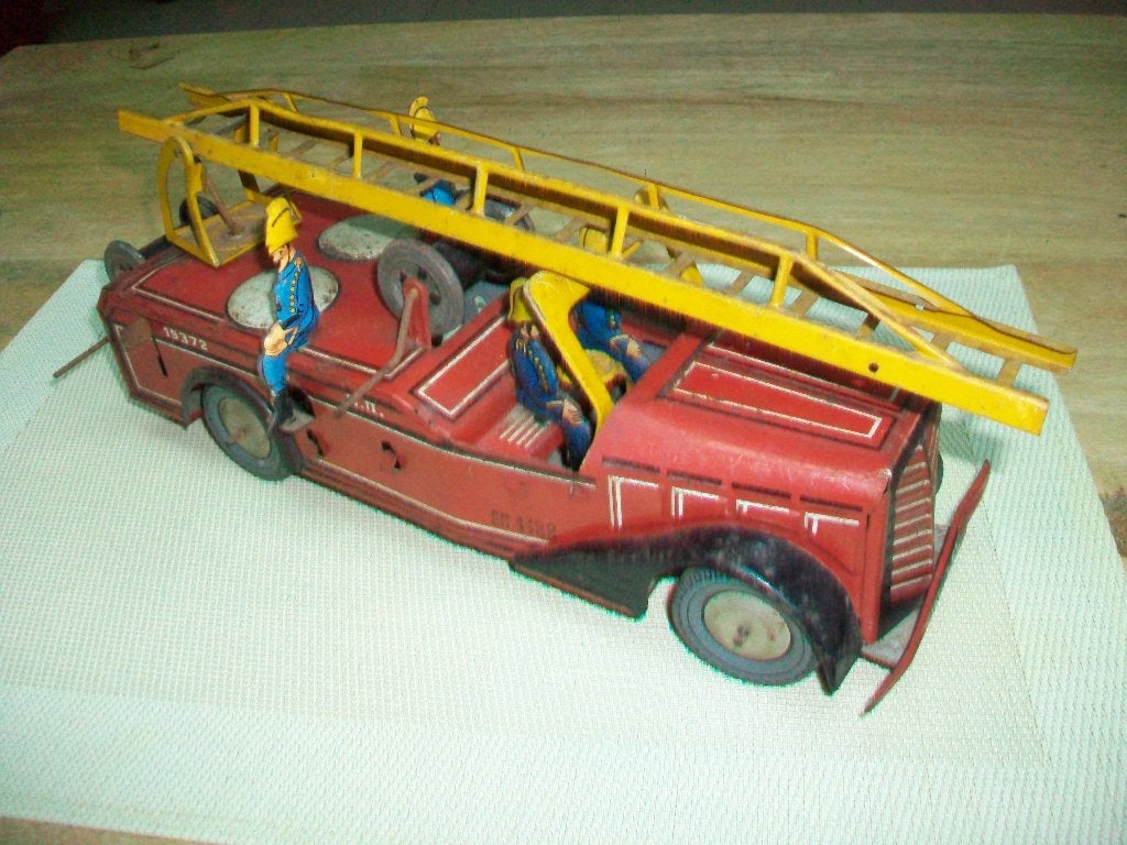 JOUSTRA BRANDWEERWAGEN 1951/1956, Antiek en Kunst, Antiek | Speelgoed, Ophalen of Verzenden