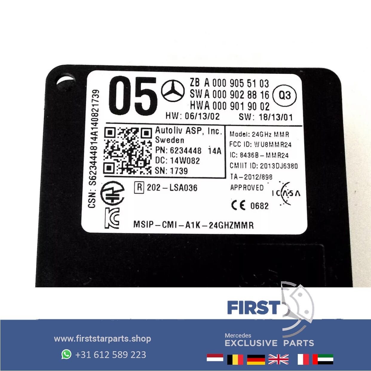 A0009055103 radar sensor Mercedes W176 W246 W117 W156 W166 W, Gebruikt, -, Ophalen of Verzenden, -