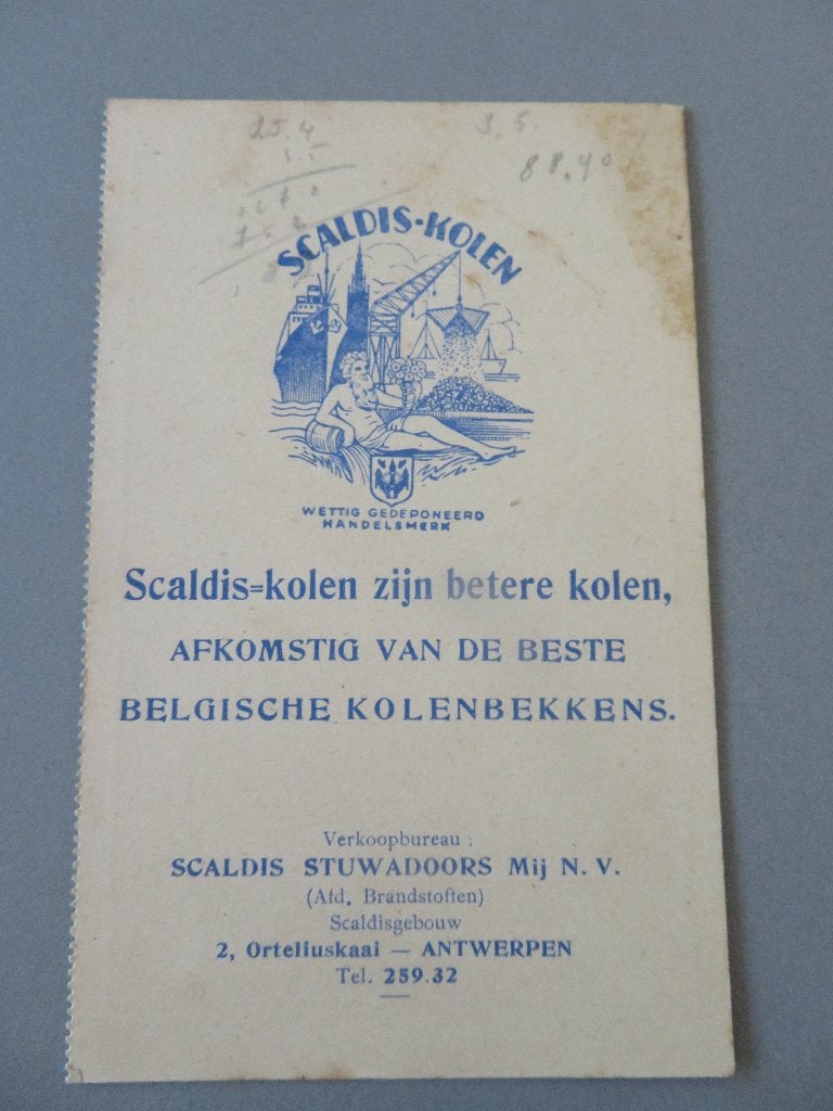 1940 reclame Scaldis Kolen Belgische kolenbekkens, Enlèvement ou Envoi, Comme neuf, Autres types