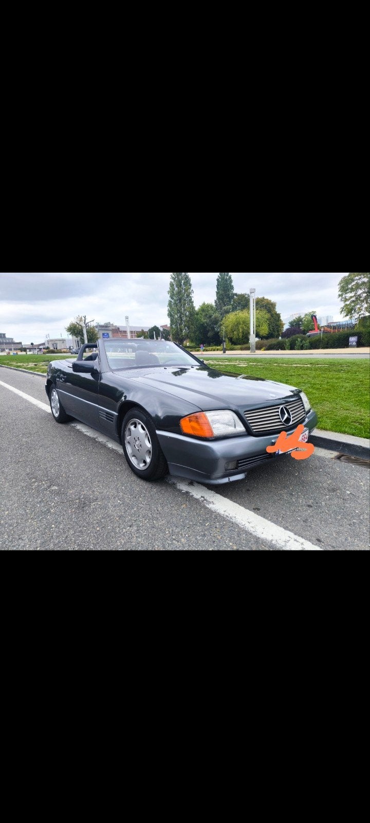 Mercedes Sl 300 24V, Auto's, Automaat, Zwart, Cabriolet, Zwart