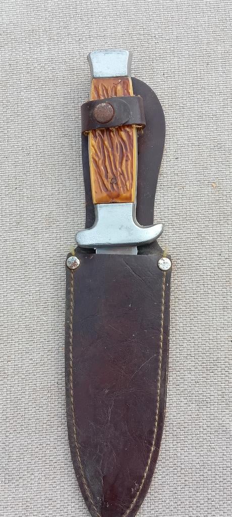 couteau vintage avec boîtier en acier inoxydable, Enlèvement ou Envoi, Autres, Couteau ou Poignard