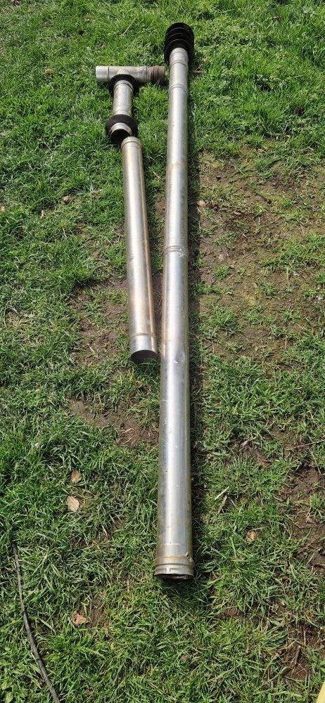 Inox schouw voor pelletkachel, Enlèvement, Comme neuf, Autoportant, Poêle à granulés