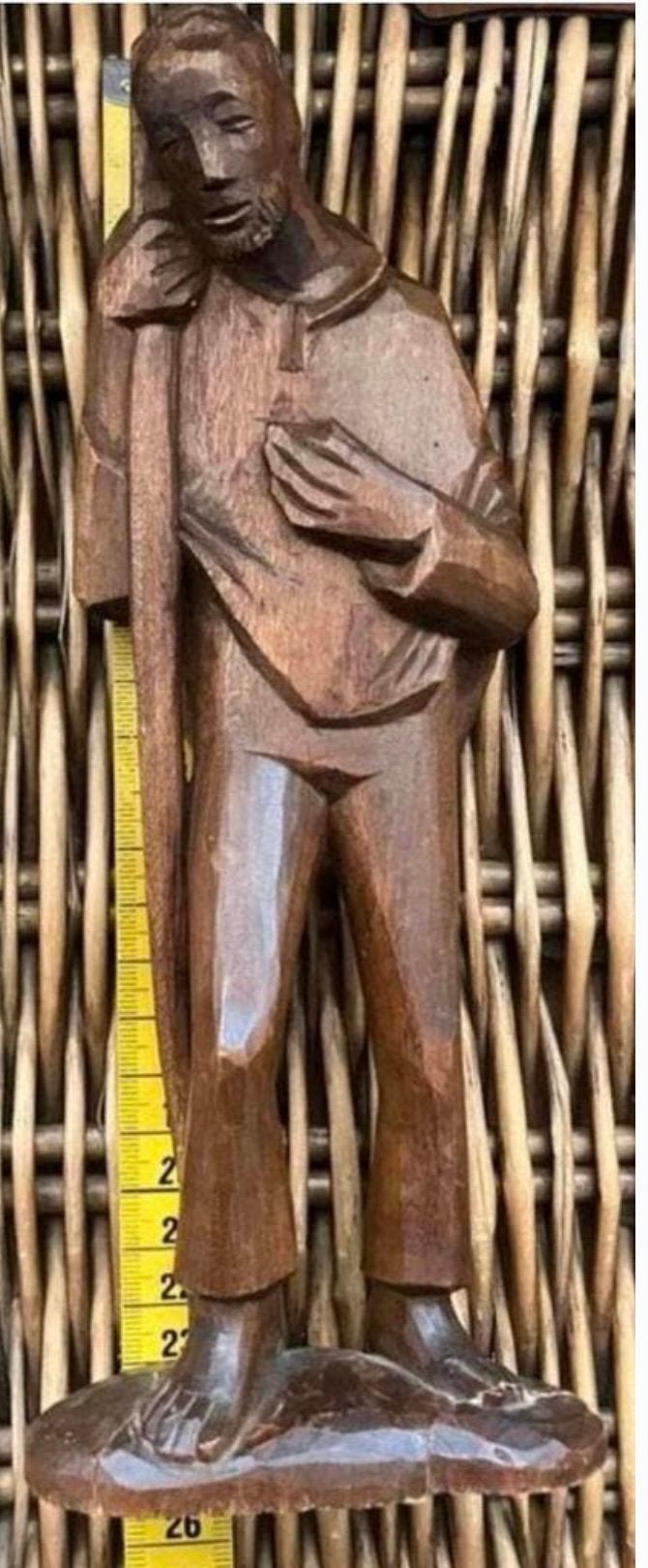 RELIGIEUS MOOI HOUTEN HANDGEMAAKT BEELD,MOOI !!, Ophalen of Verzenden