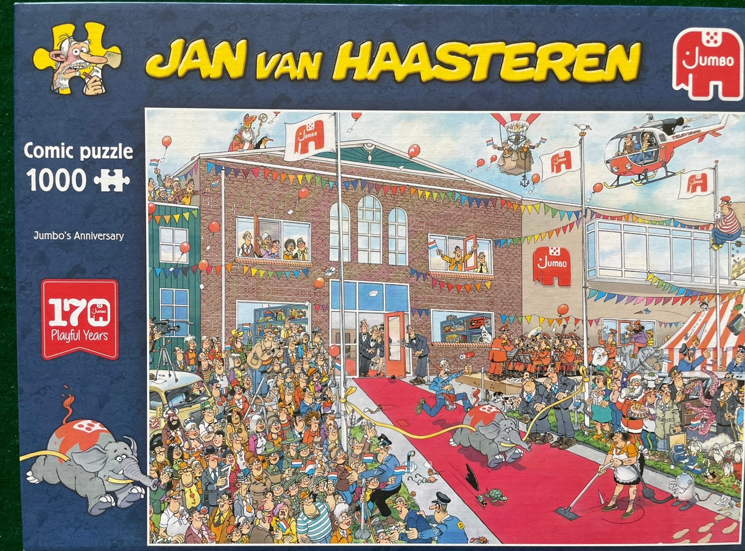 Jan van Haasteren 1000 stukjes - Jumbo’s Anniversary, Hobby en Vrije tijd, Denksport en Puzzels, Ophalen of Verzenden, Zo goed als nieuw