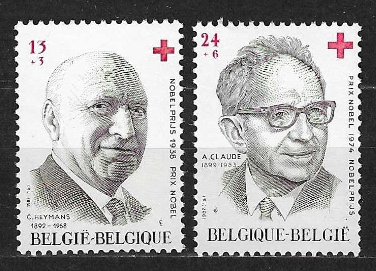 Belgique OPC 2241-42 Lauréats prix Nobel dela Croix-Rouge **, Neuf, Enlèvement ou Envoi, Non oblitéré, Croix-Rouge