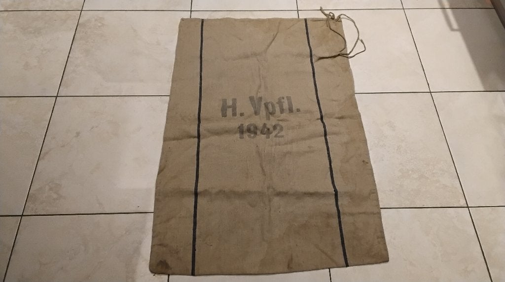 Duitse WO2 grote jute zak,leeg,van 1942., Ophalen of Verzenden, Landmacht, Overige typen