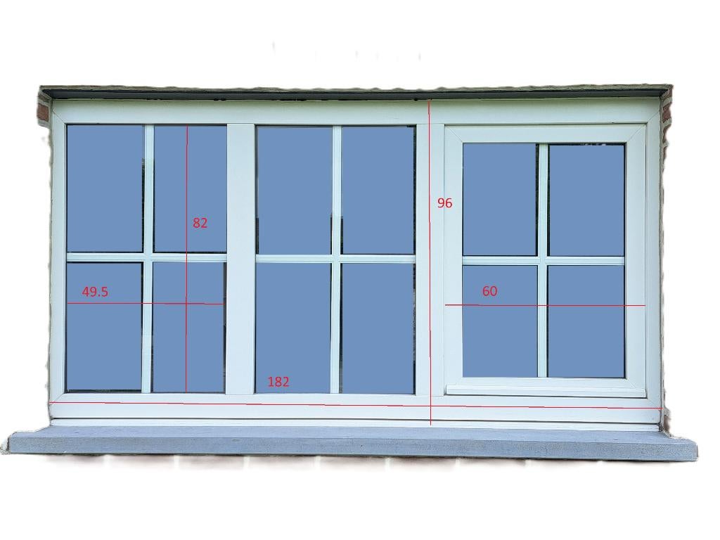 PVC draaikip raam wit 182x96cm, Doe-het-zelf en Bouw, Glas en Ramen, Ophalen, Gevelraam of Ruit, Gebruikt, 80 tot 120 cm