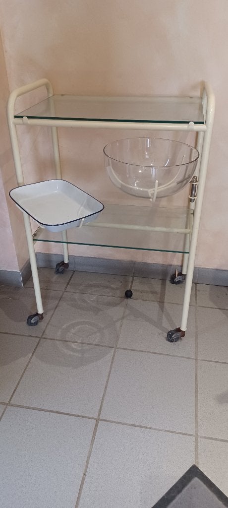 Desserte médicale, 25 à 50 cm, Année 1940/ 60 environ, Verre, 50 à 100 cm