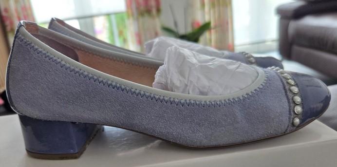 Hispanitas ballerina's met hakje 3 cm suède/lak blauw, Kleding | Dames, Schoenen, Ophalen, Blauw, Hispanitas, Ballerina's