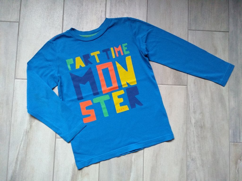 ★ M116/122 - Longsleeve 'Parttime monster' Esprit, Kinderen en Baby's, Kinderkleding | Maat 116, Gebruikt, Jongen, Shirt of Longsleeve