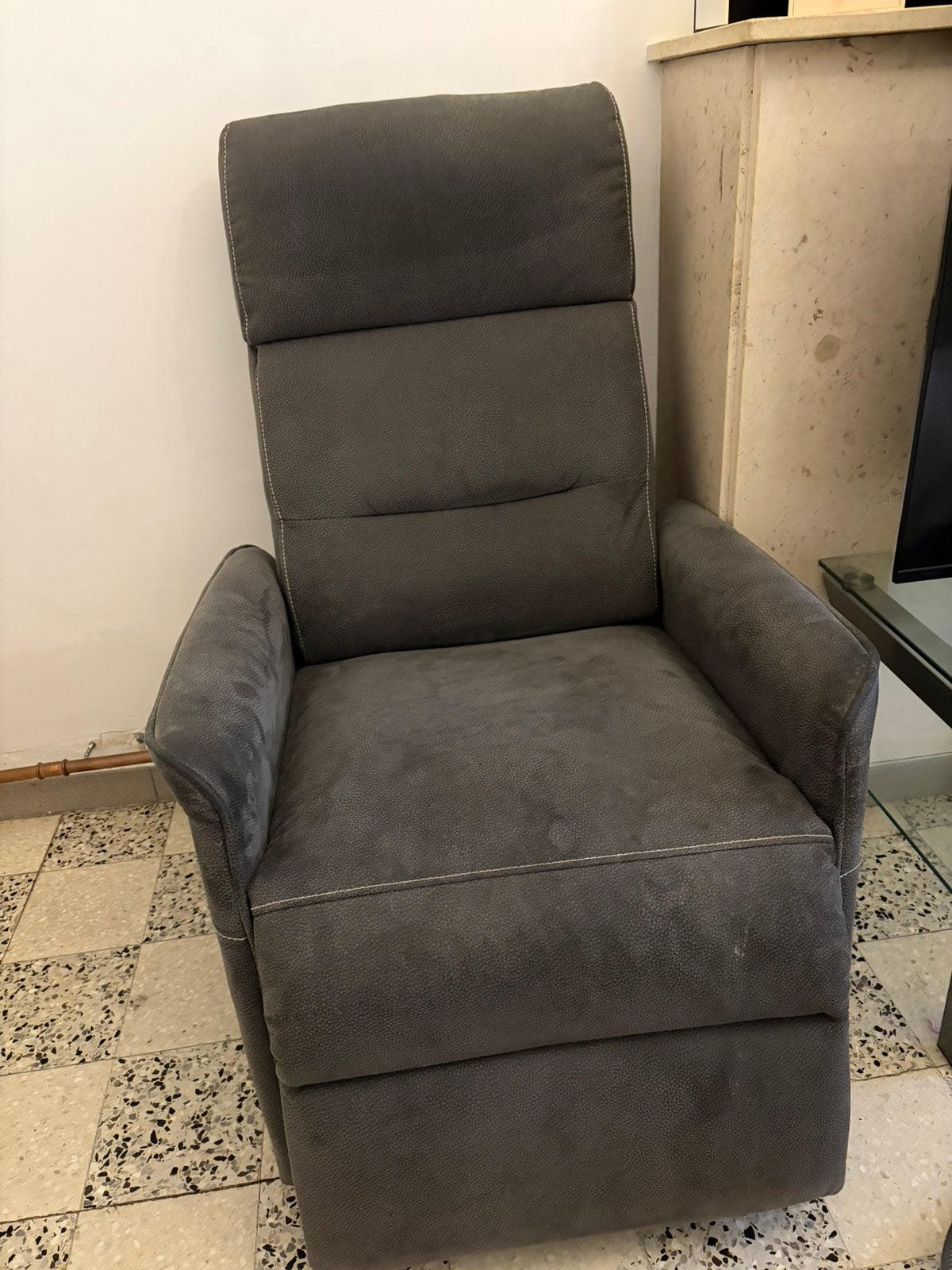 Fauteuil relax électrique gris anthracite, Enlèvement, Utilisé