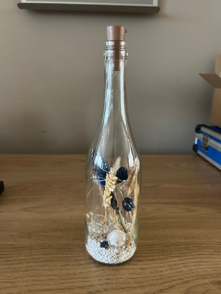 decoratieve fles met licht, Enlèvement, Utilisé, Blanc, Verre