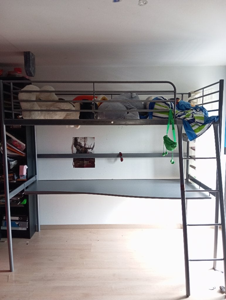 Lit 90cm avec bureau intégré, 90 cm, Une personne, 180 à 200 cm, Enlèvement