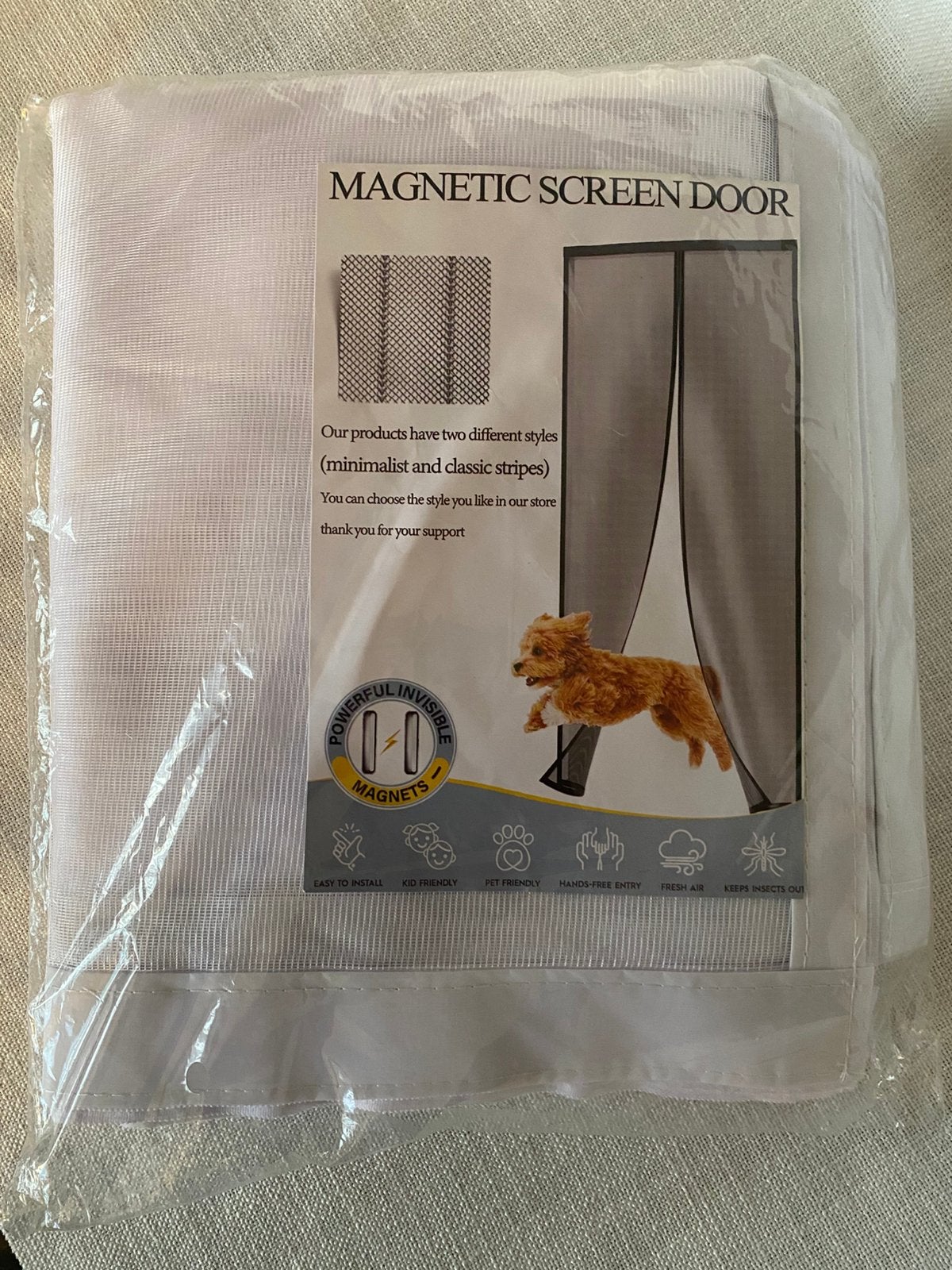 This is a white Magnetic Screen Door featuring heavy-duty, Huis en Inrichting, Keuken | Textiel, Ophalen of Verzenden, Nieuw, Overige kleuren