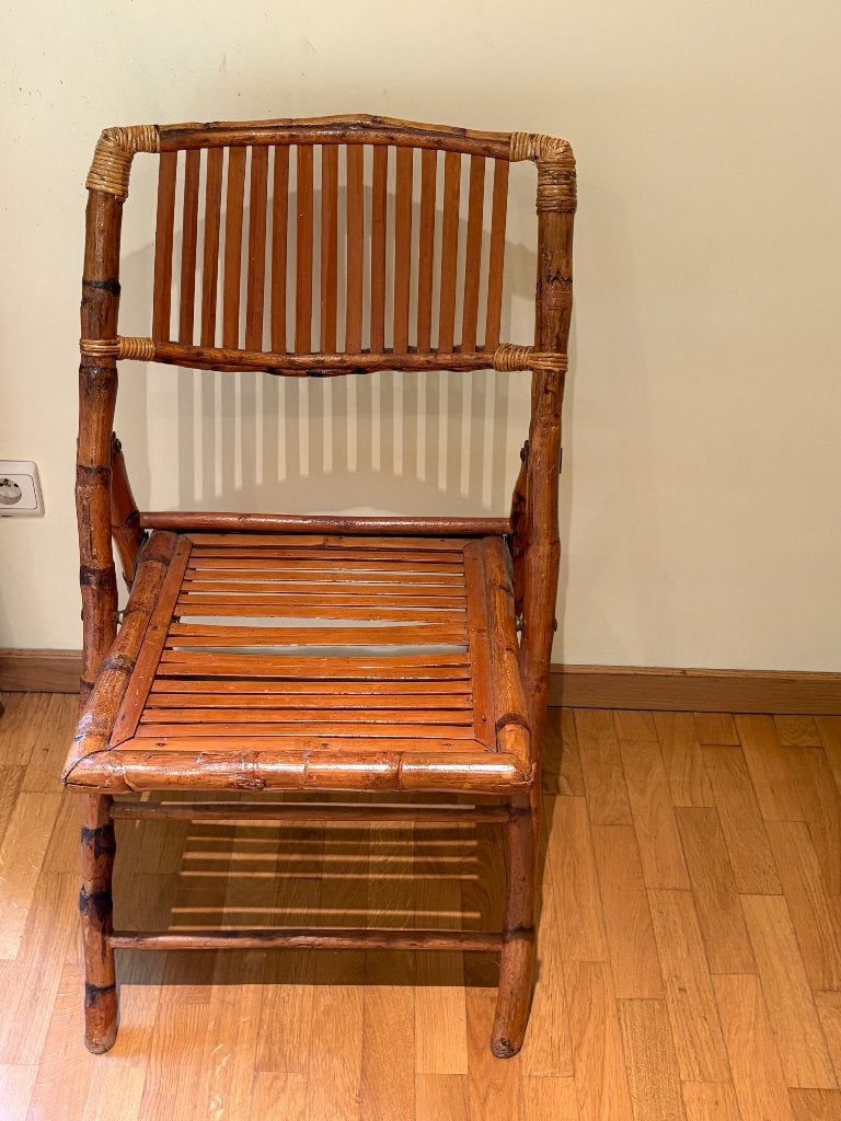 Chaise pliante en bambou, Osier ou Rotin, Autres couleurs, Comme neuf, Enlèvement