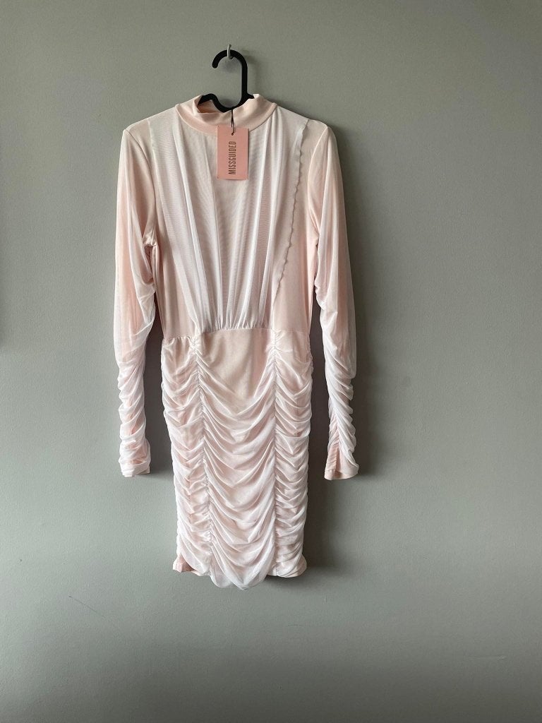 NIEUW MISSGUIDED JURK nude wit roze S, Overige kleuren, Nieuw, Missguided, Ophalen of Verzenden
