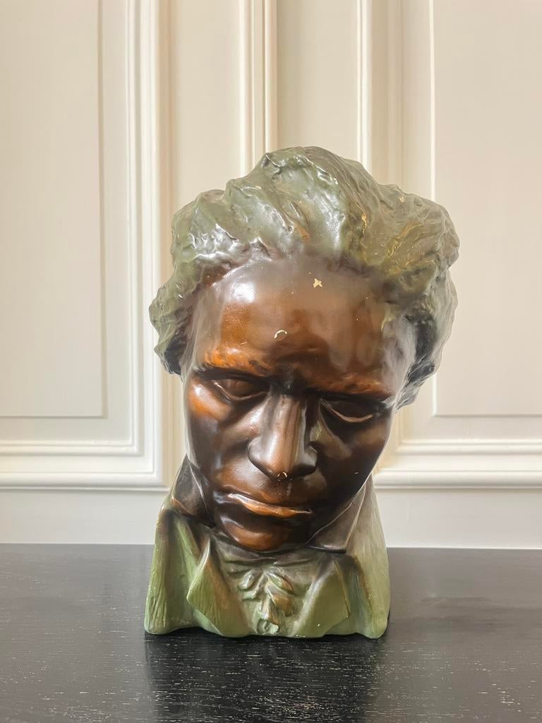 Plaasteren buste Beethoven, Ophalen of Verzenden, Buste