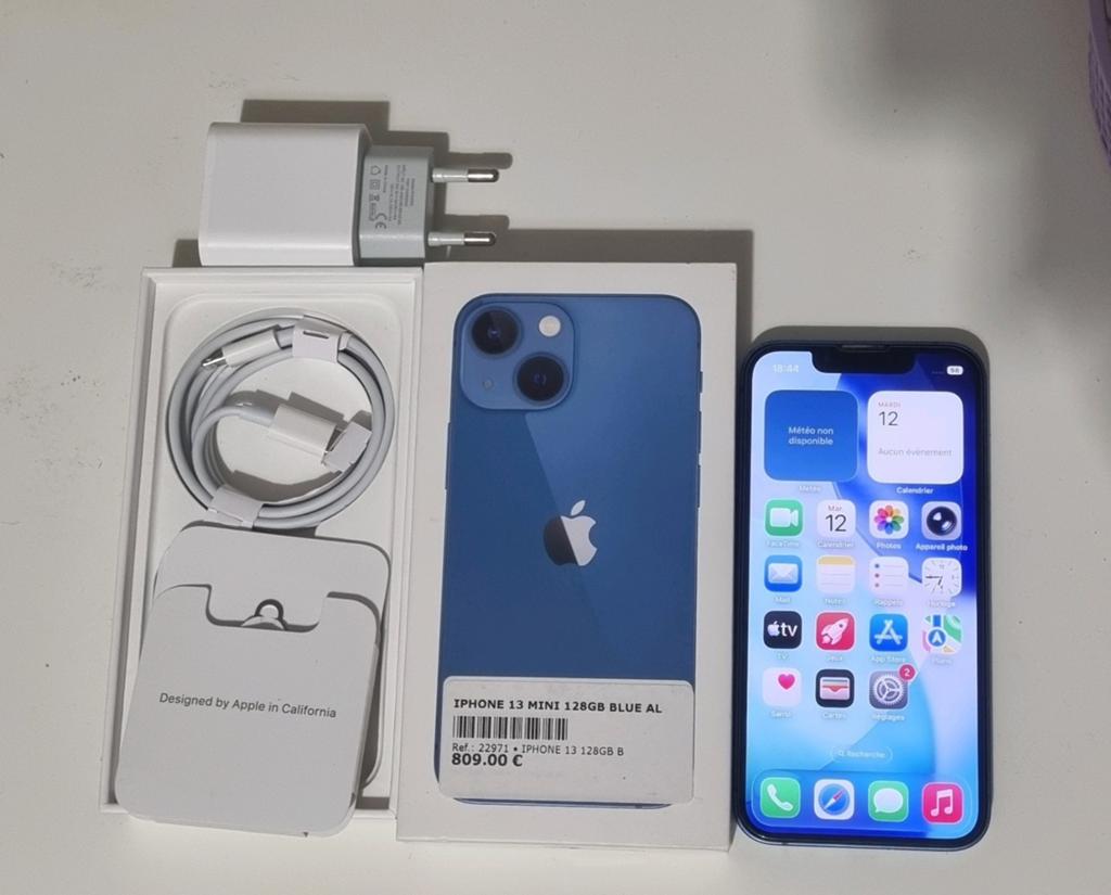 iPhone 13 mini – 128 GB – comme neuf-87%, 128 GB, Comme neuf, Sans abonnement, Sans simlock