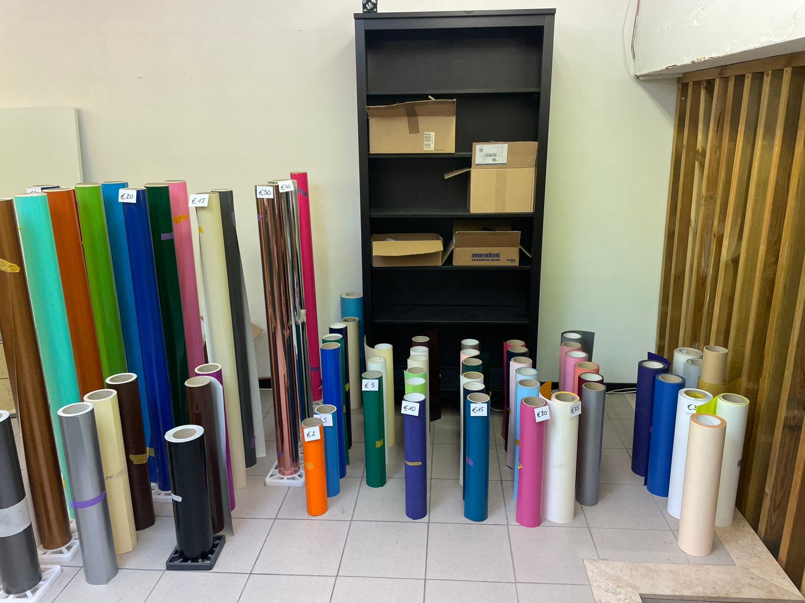 Verschillende vinyl en textiel rolllen, Ophalen of Verzenden, Gebruikt