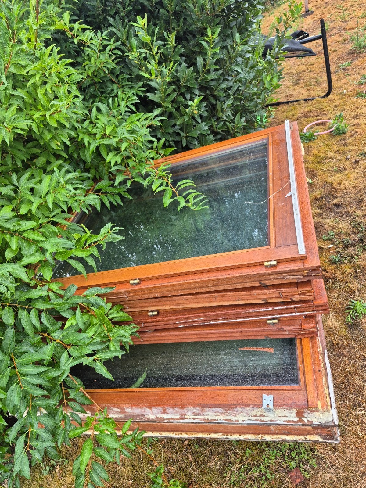 Fenêtres Meranti cassées, 17 pièces. double vitrage, Enlèvement