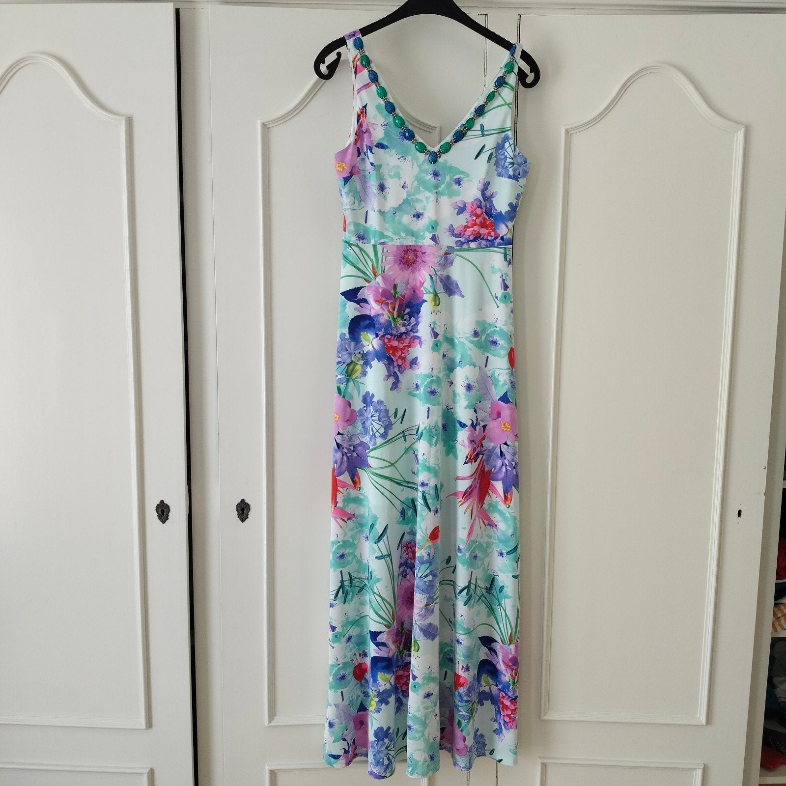 prachtige avondjurk k-design, Kleding | Dames, K-design, Blauw, Ophalen of Verzenden, Maat 36 (S)