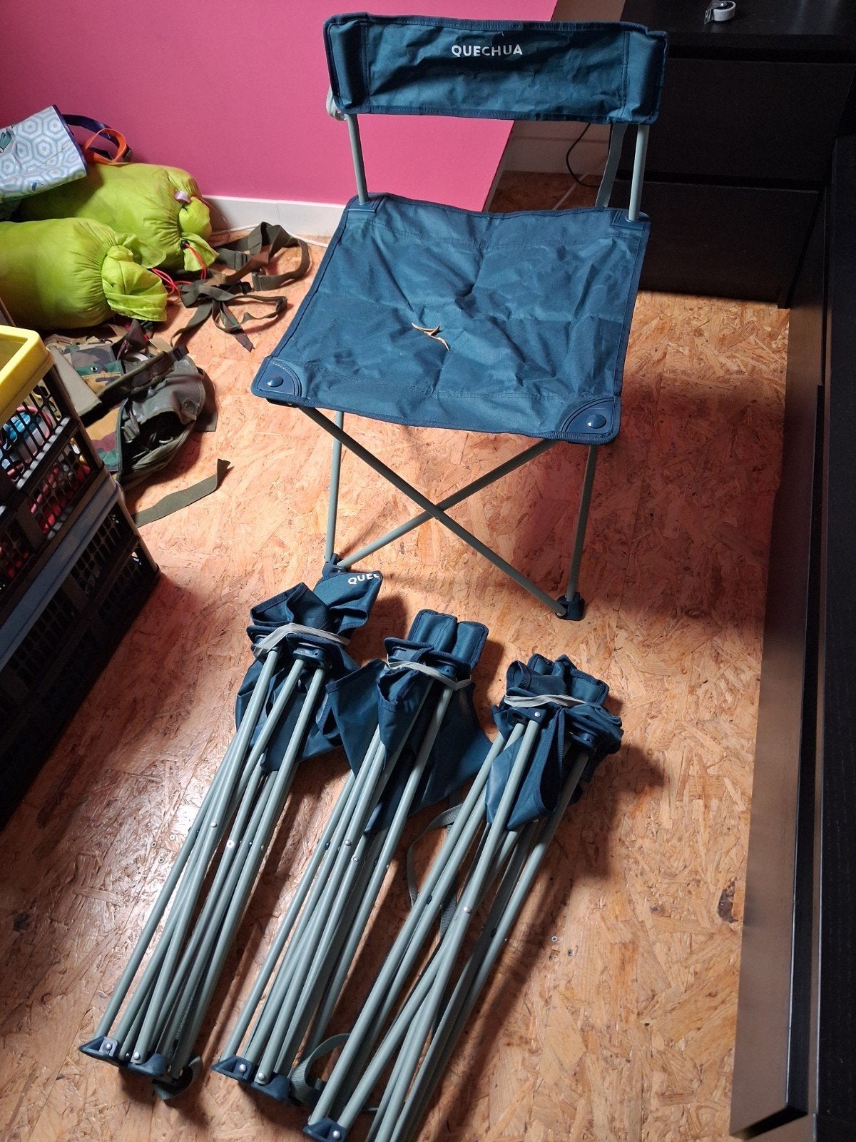 kampeersteoel decathlon prijs 4 stuks, Ophalen