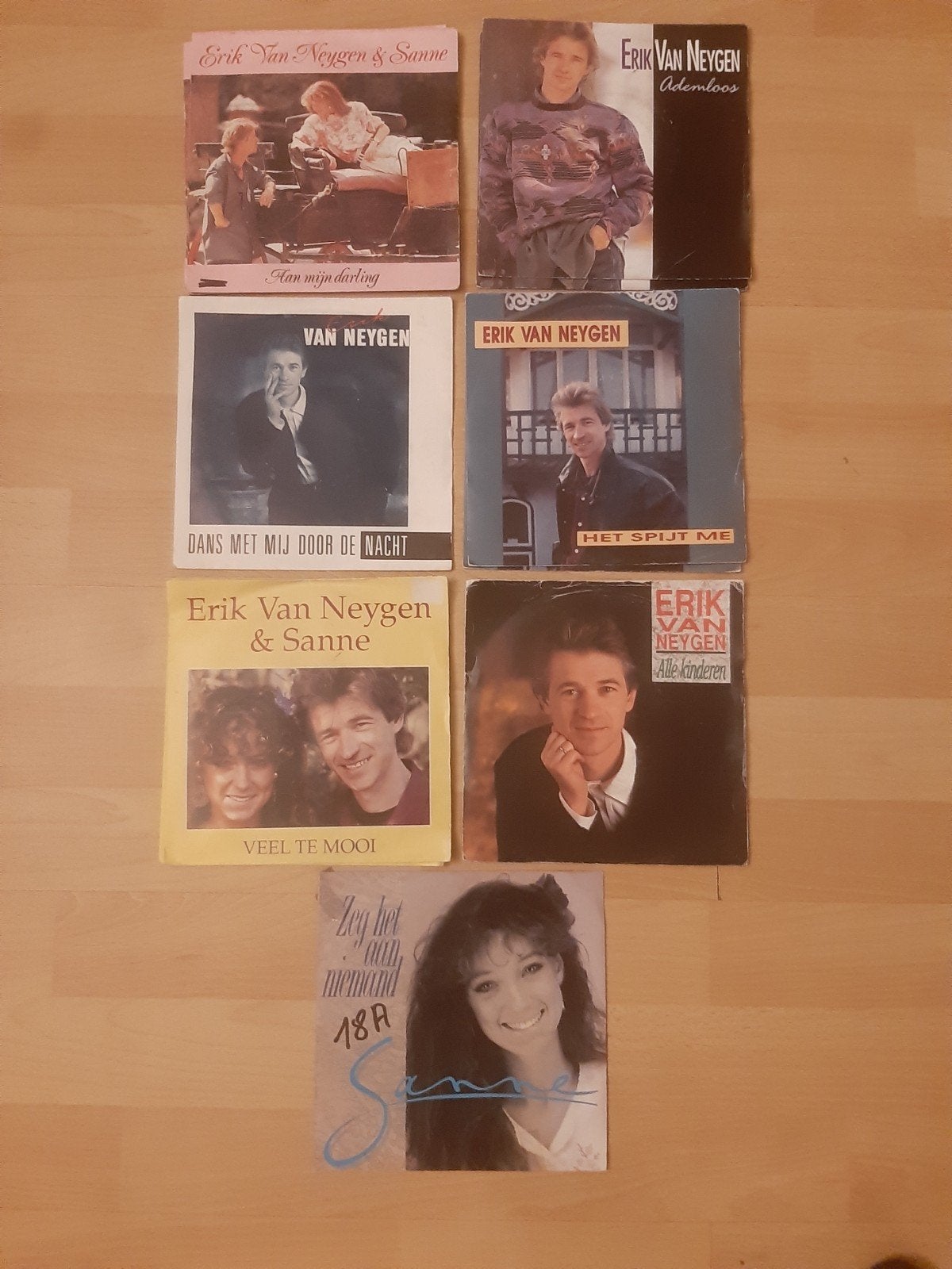 7 singles Sanne & Erik Van Neygen!, Enlèvement ou Envoi, Utilisé, 7 inch, En néerlandais