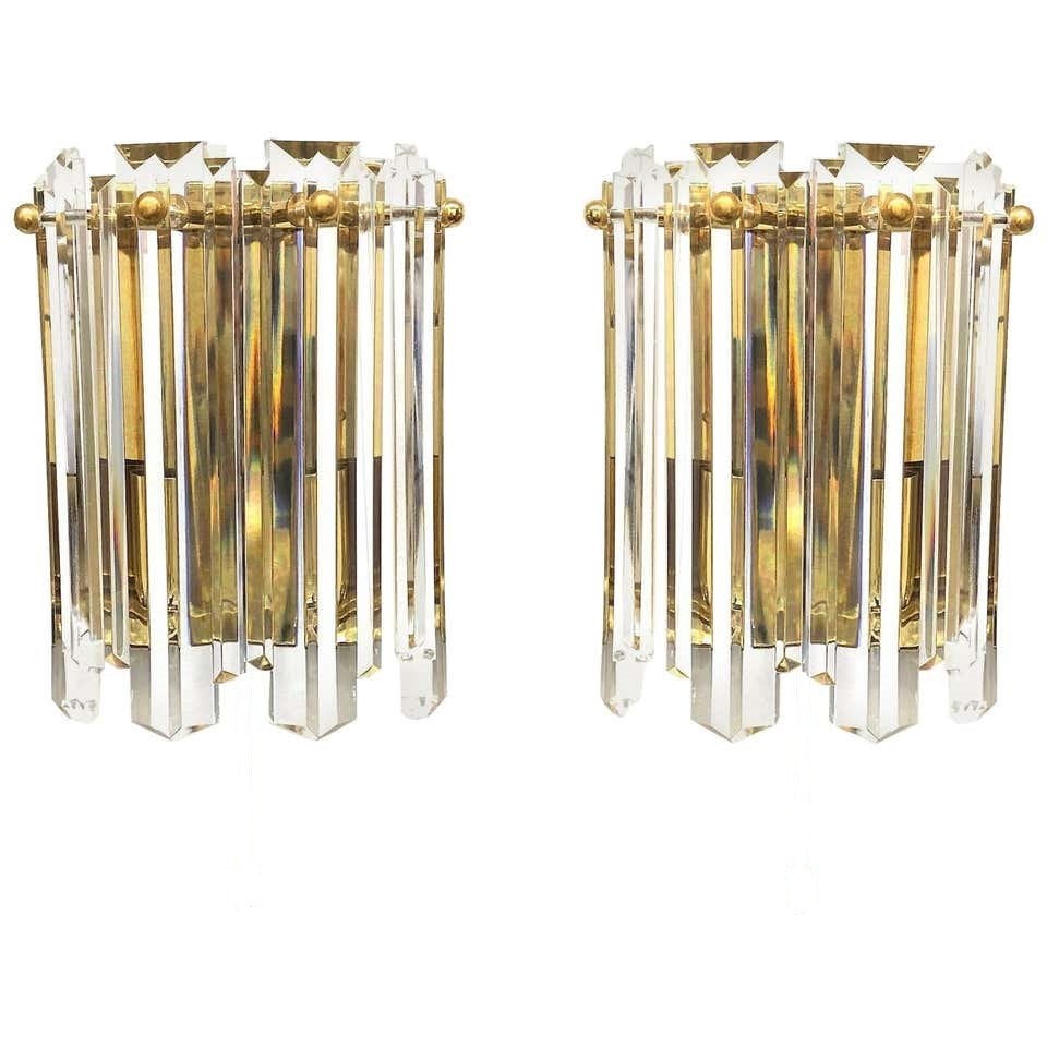 Kalmar kristal vintage messing verguld lampen 70s, Ophalen