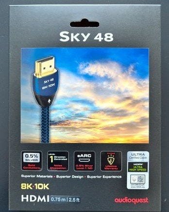AudioQuest Sky 48 HDMI 2.1 0,75 m – 48 Gbps – 8K/10K, TV, Hi-fi & Vidéo, Envoi, Neuf