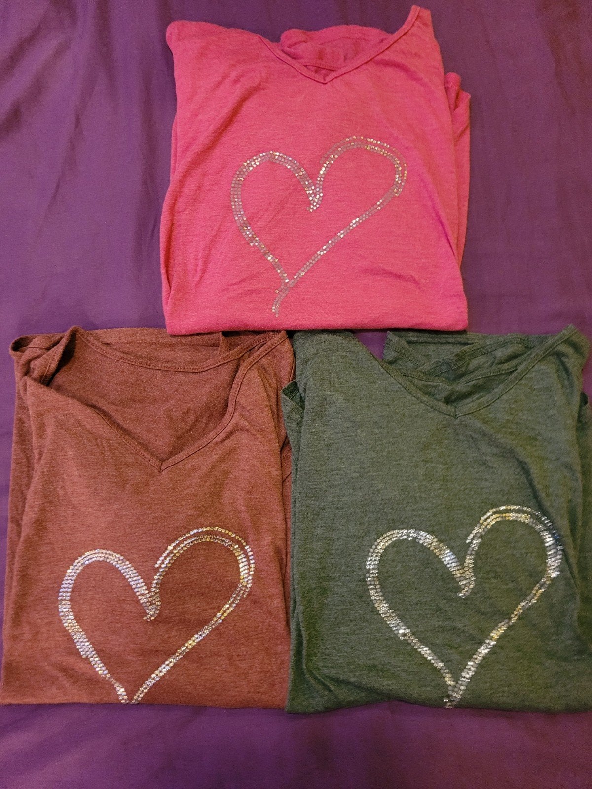 Paquet de vêtements : 3 chemises en forme de cœur en strass, Vêtements | Femmes, Manches courtes, Taille 38/40 (M), Enlèvement ou Envoi