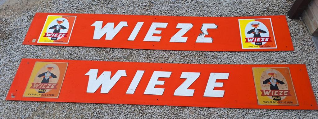 2 x panneau publicitaire Wieze Van Roy, Collections, Enlèvement