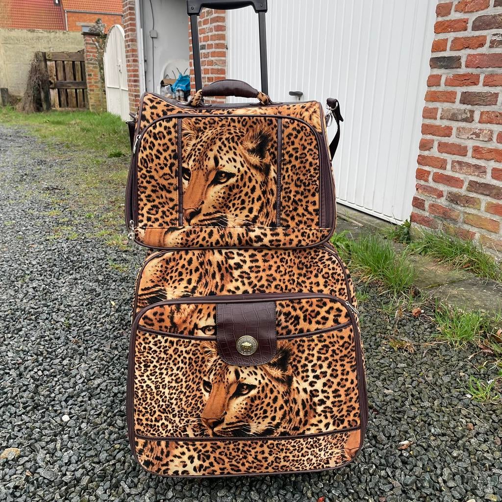 une valise cabine à roulettes avec sac assorti., Enlèvement, Comme neuf, Roulettes
