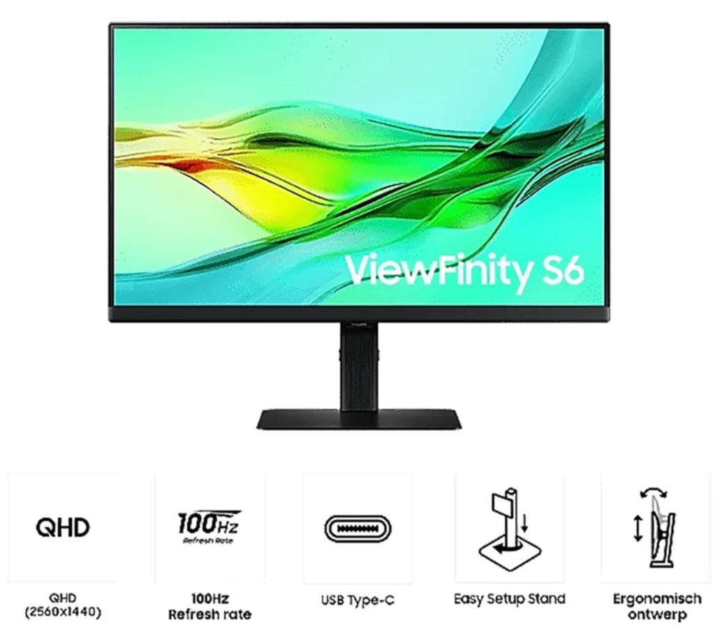 Samsung 24 inch QuadHD monitor USB C hub, Computers en Software, Monitoren, Ophalen, Zo goed als nieuw, Samsung, Onbekend