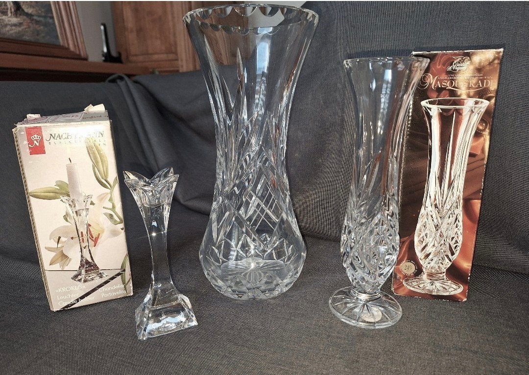 lot d'objets en cristal 5 pièces, Enlèvement