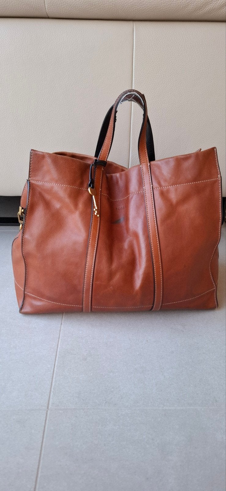 Sac à main Fossil Shopper, 30 cm ou plus, Enlèvement ou Envoi, Moins de 35 cm, Brun