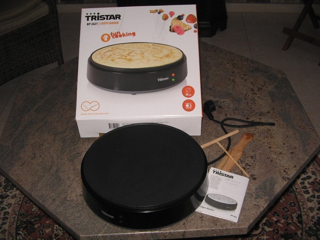 elektrische pannekoekmaker Tristar 1200 watt, Elektronische apparatuur, Kookplaten, Ophalen, 3 kookzones of minder, Zo goed als nieuw