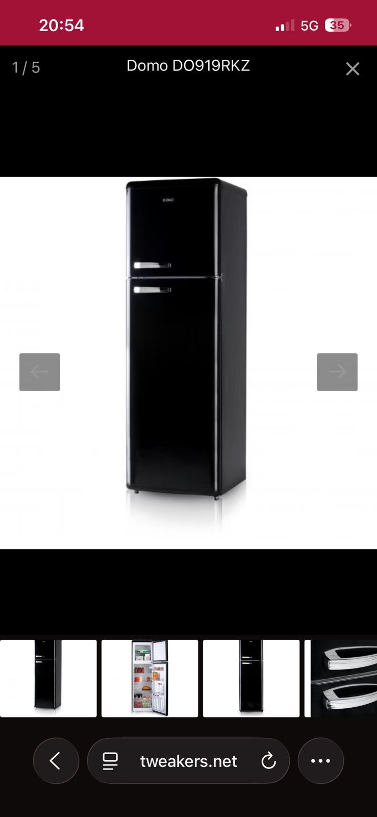 Domo zwarte frigo retro a++, Electroménager, Enlèvement, Comme neuf
