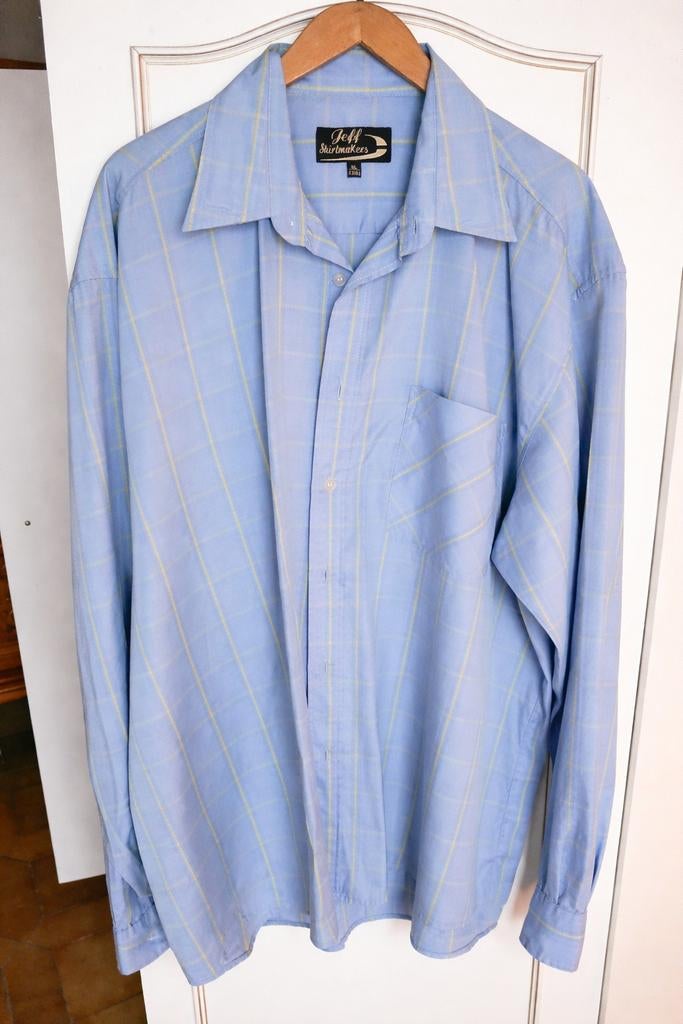 Jeff Shirtmakers herenhemd XL 43/44 blauw strepen, Ophalen of Verzenden, Blauw