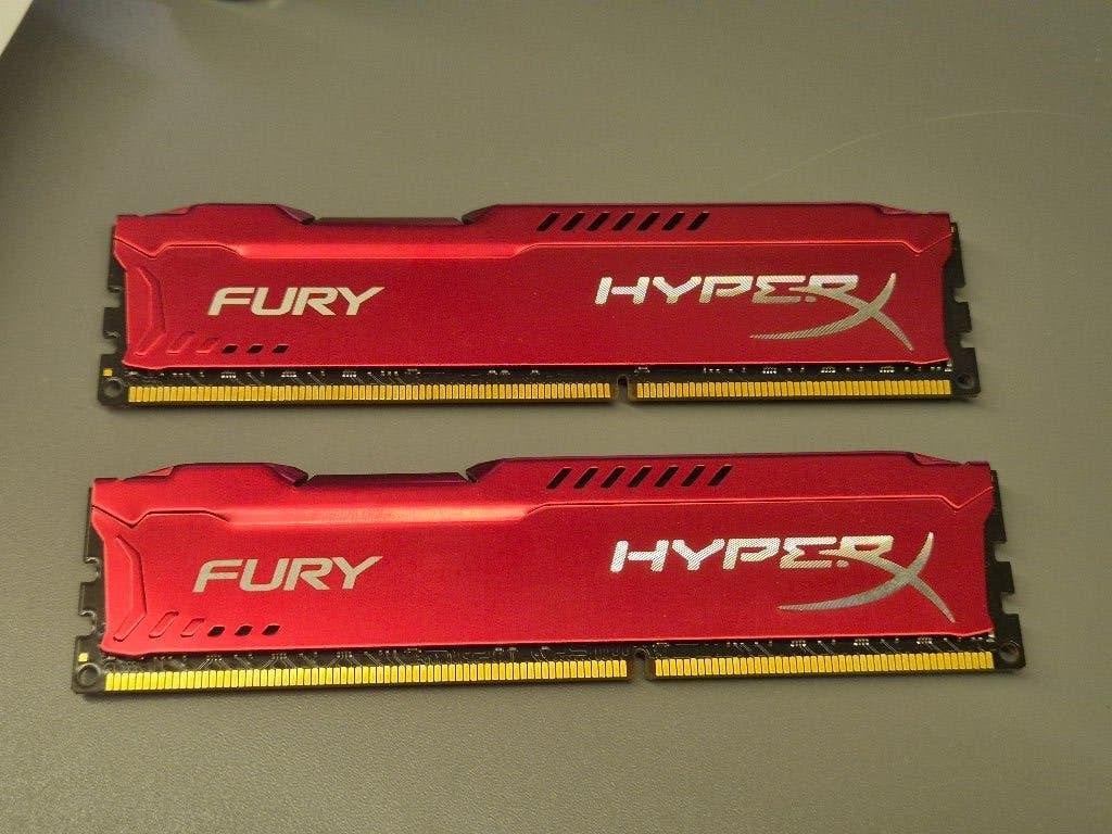 Kingston HyperX Fury Red 16 GB (2x8 GB) DDR3 1600 MHz, Computers en Software, RAM geheugen, DDR3, Ophalen of Verzenden, Zo goed als nieuw