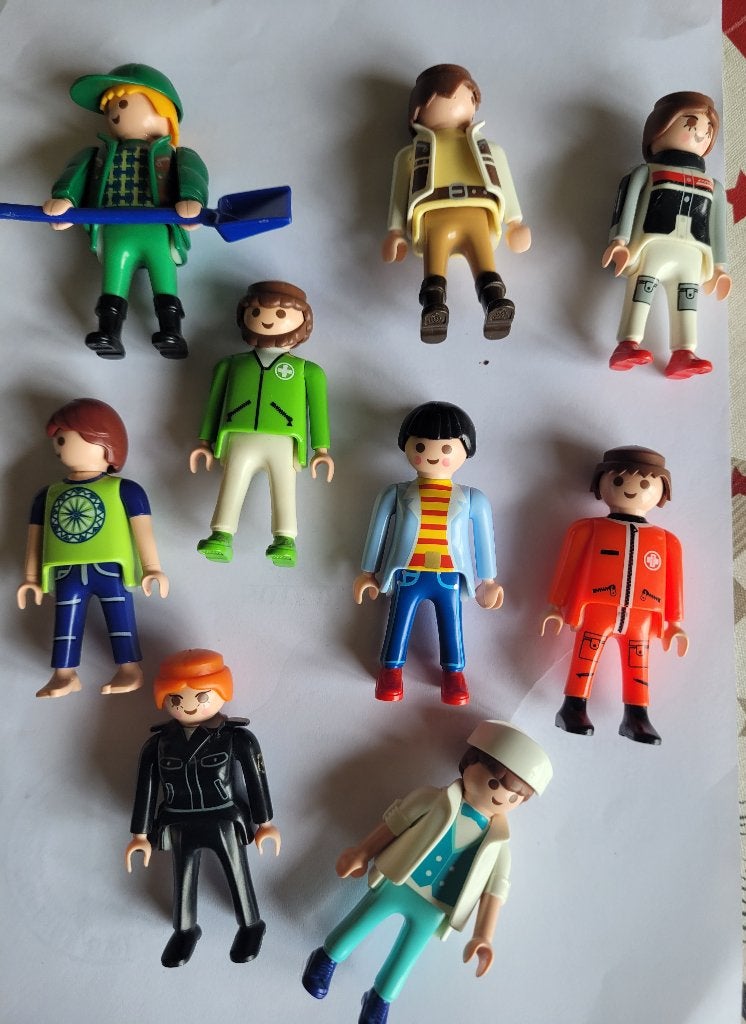 9 playmobil en vrac, Enlèvement ou Envoi, Utilisé, Playmobil en vrac