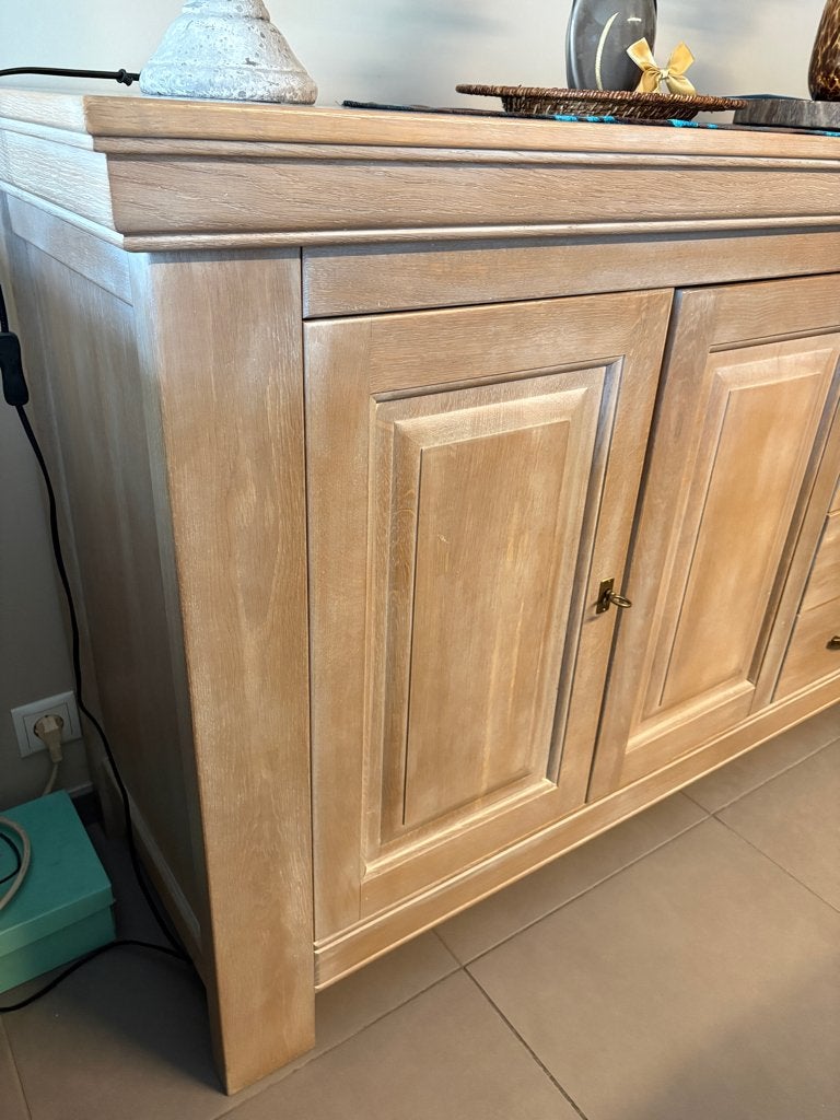 Eetkamer - Tafel met 6 stoelen, barkast en dressoir, Huis en Inrichting, Complete eetkamers, Ophalen, Gebruikt, Landelijk, 4 tot 6 stoelen