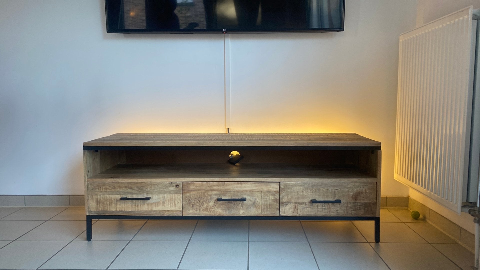 Meuble TV en bois de manguier (neuf 499 euros), Maison & Meubles, Enlèvement, Comme neuf