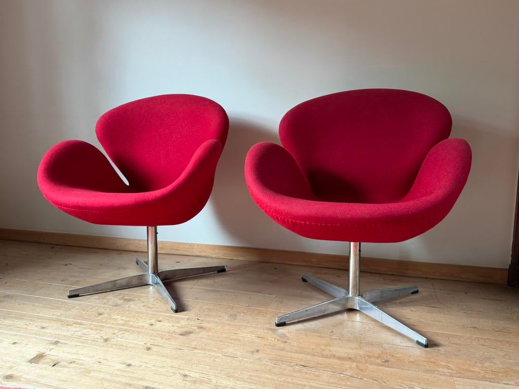 Vintage Fritz Hansen Swan chairs., Enlèvement, Comme neuf, Tissus