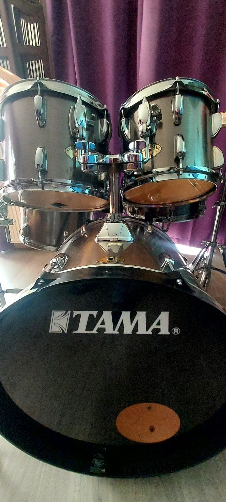 Batterie TAMA SWINGSTAR en alu brossé, compléte, parfait éta, Musique & Instruments, Enlèvement, Tama