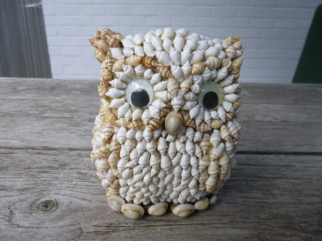 Mooi uil, gamaakt van schelpjes., Antiek en Kunst, Ophalen