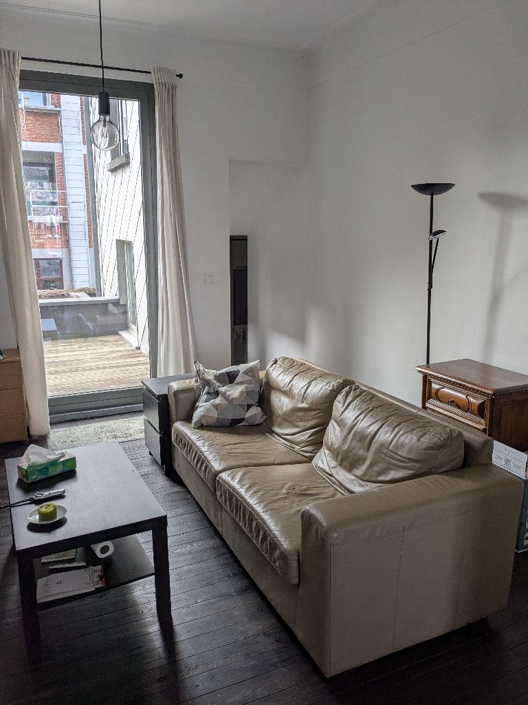 Gratis leren zetel (2-zit), Huis en Inrichting, Zetels | Zetels, Ophalen, Gebruikt, 150 tot 200 cm, Tweepersoons