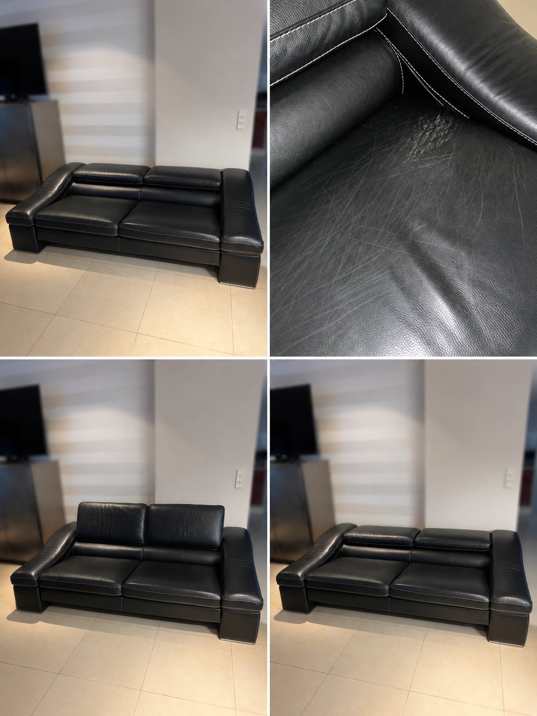 Lederen salons (2) - verstelbare hoofdsteunen - met krassen, Ophalen, Gebruikt, Overige maten, Minder dan 75 cm