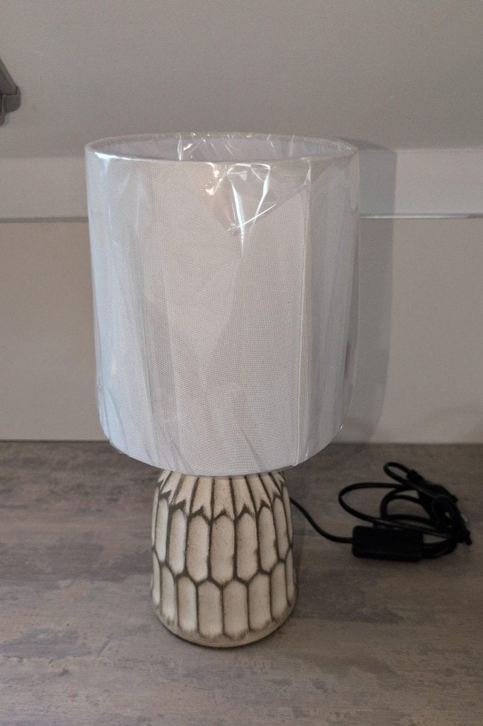 Lot de 2 lampes de chevet céramique effet vieilli, Maison & Meubles, Neuf, Vintage, Blanc, 35 cm