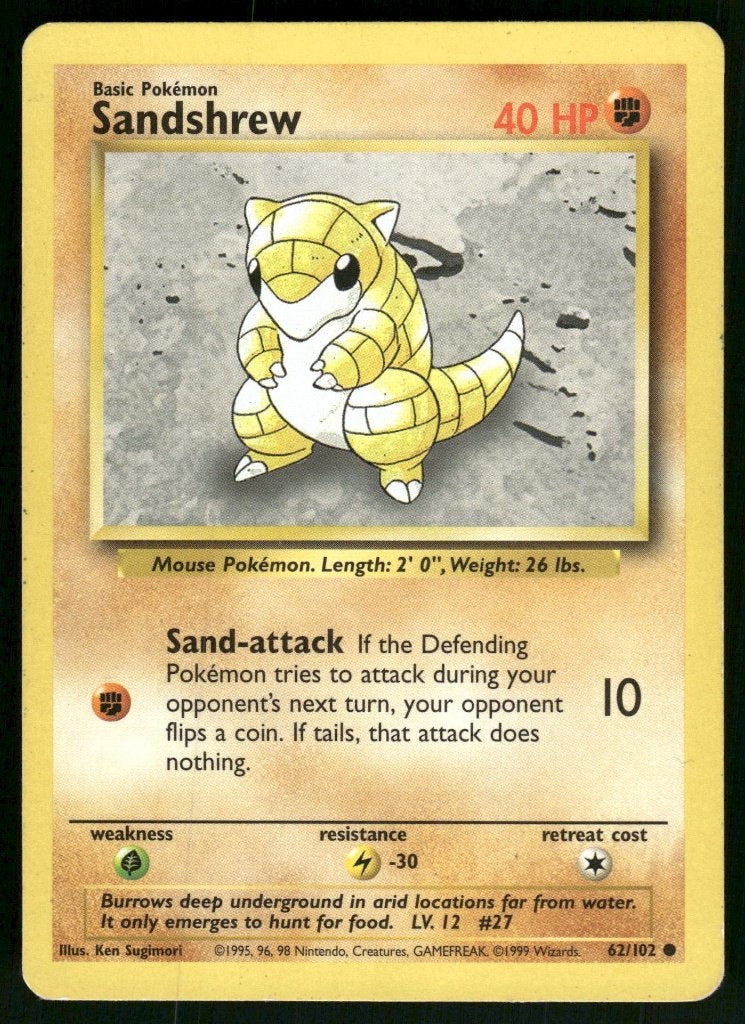 Sandshrew 62/102 - Base (NM), Verzenden, Gebruikt