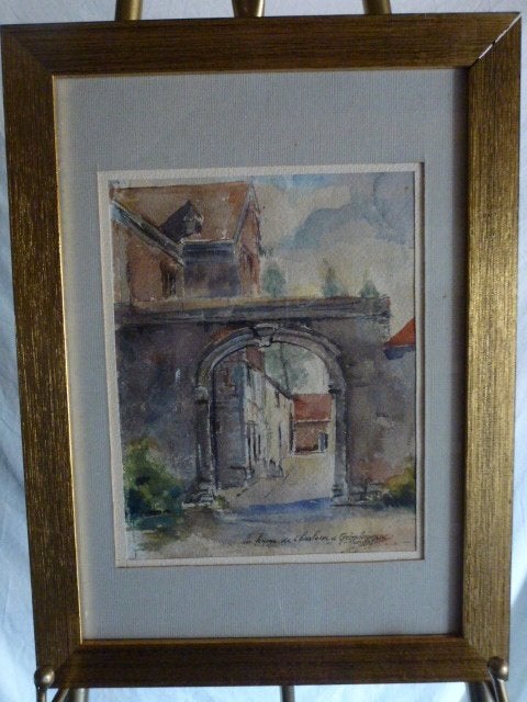 Aquarel.  (getekend.), Ophalen of Verzenden, Aquarel